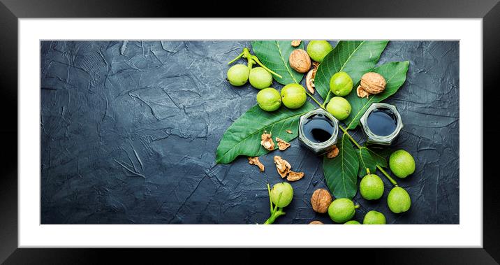 Unripe walnut tincture Framed Mounted Print by Mykola Lunov Mykola