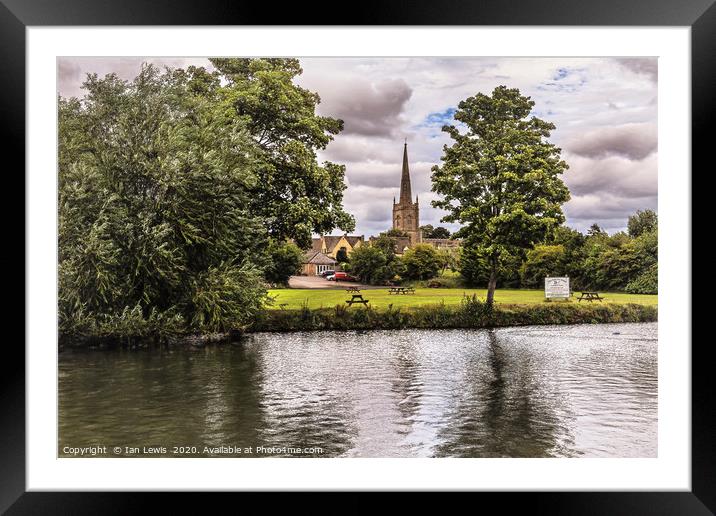 Across The Thames At Lechlade Framed Mounted Print by Ian Lewis