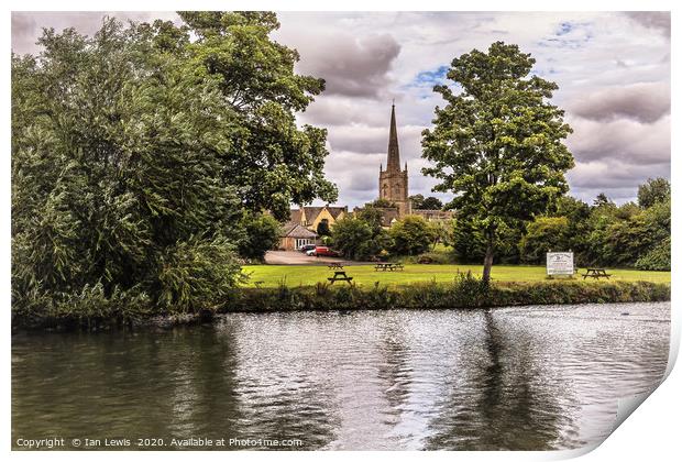 Across The Thames At Lechlade Print by Ian Lewis