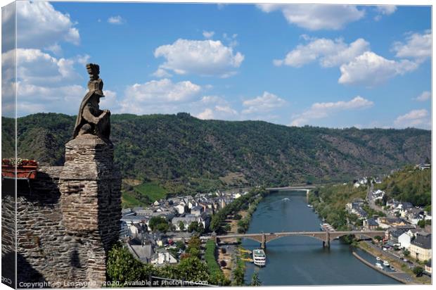 View over the city of Cochem in the Mosel region o Canvas Print by Lensw0rld 
