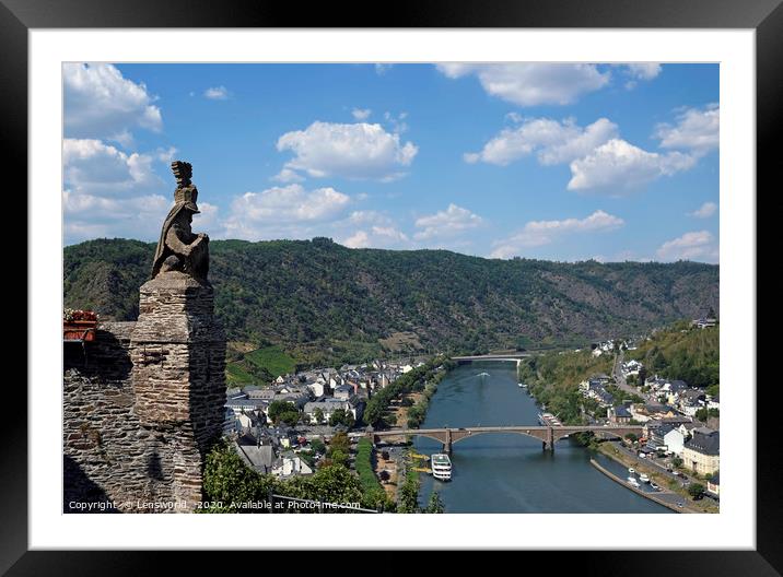 View over the city of Cochem in the Mosel region o Framed Mounted Print by Lensw0rld 