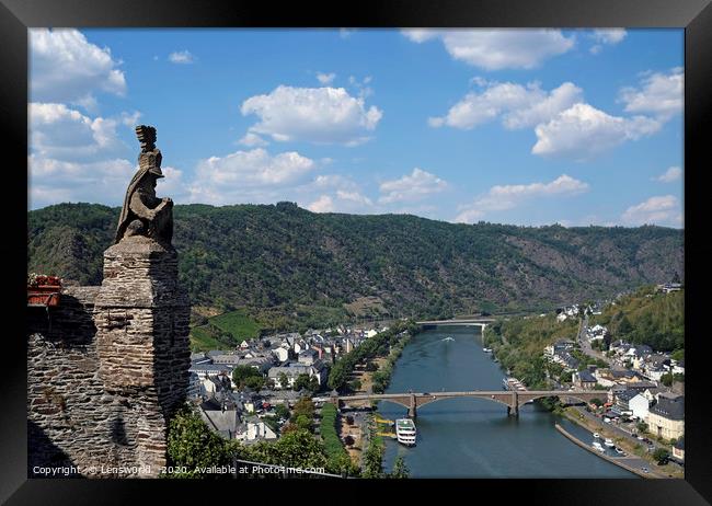View over the city of Cochem in the Mosel region o Framed Print by Lensw0rld 
