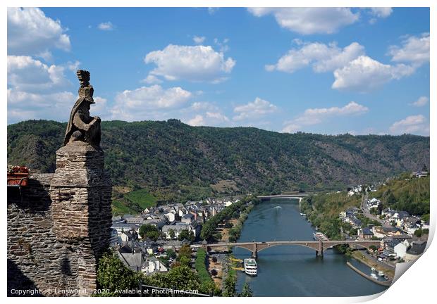 View over the city of Cochem in the Mosel region o Print by Lensw0rld 