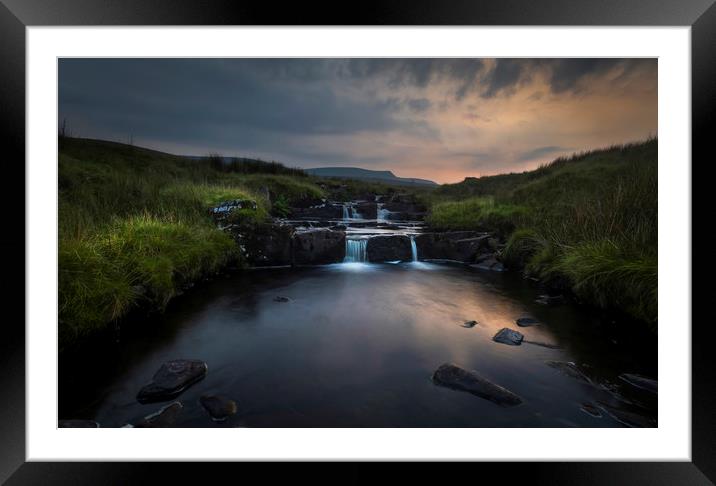 Dusk over the Brecon Beacons Framed Mounted Print by Leighton Collins