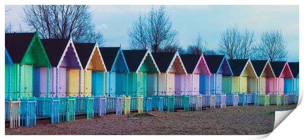 Mersea Island Beach Huts Print by Alistair Duncombe