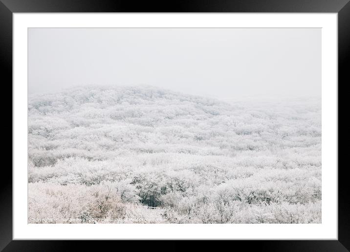 Snowy winter Hallasan mountain Framed Mounted Print by Sanga Park