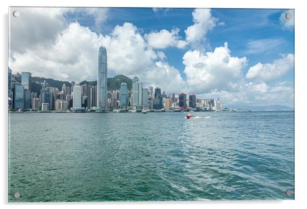 Hong Kong island view from Victoria harbor Acrylic by Svetlana Radayeva