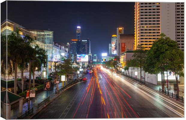    Ratchadamri Road at night. Bangkok, Thailand Canvas Print by Svetlana Radayeva