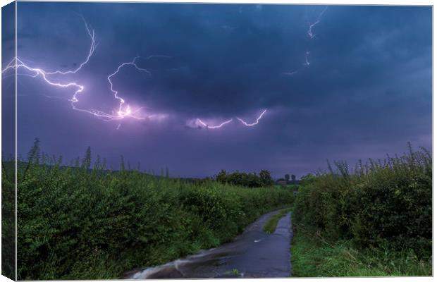 Forest of Bowland lightning Canvas Print by John Finney