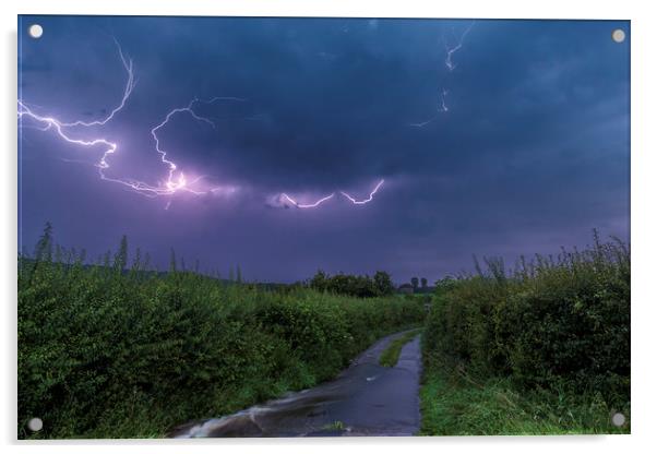 Forest of Bowland lightning Acrylic by John Finney