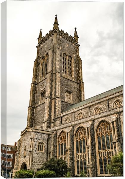 Anglican Church in the seaside town of Cromer Canvas Print by Chris Yaxley