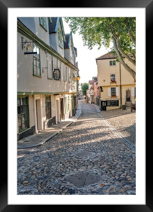 Historical Elm Hill, Norwich Framed Mounted Print by Chris Yaxley
