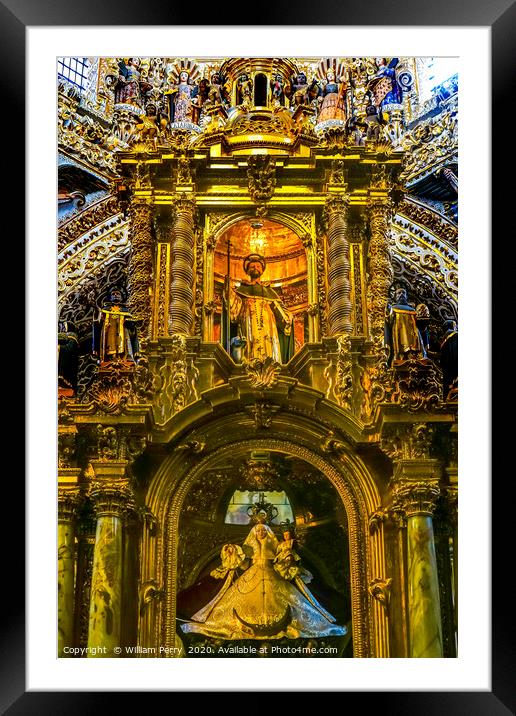 Chapel Rosary Santa Domingo Church Puebla Mexico Framed Mounted Print by William Perry