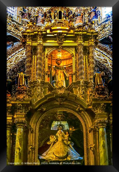 Chapel Rosary Santa Domingo Church Puebla Mexico Framed Print by William Perry