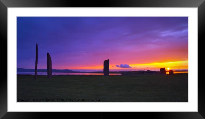 Stenness Solstice Framed Mounted Print by Steven Watson