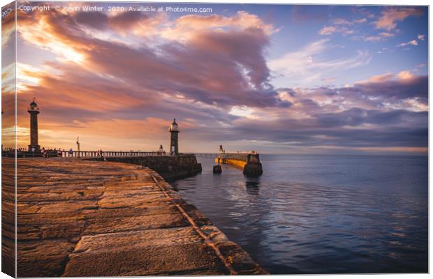 East Pier Skies Canvas Print by Kevin Winter