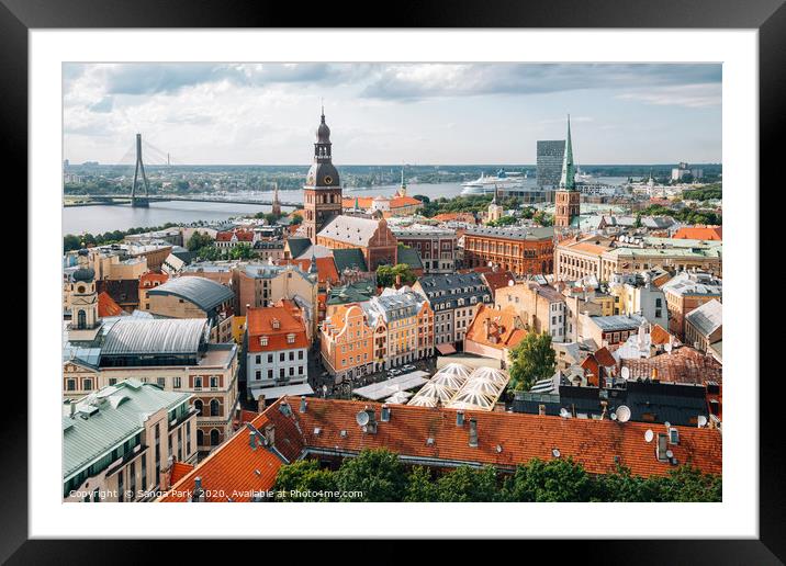 Riga old town Framed Mounted Print by Sanga Park