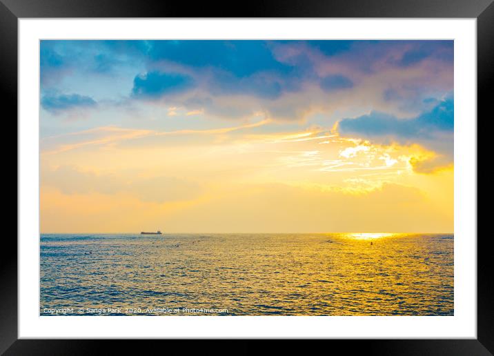 Sunrise sea Framed Mounted Print by Sanga Park