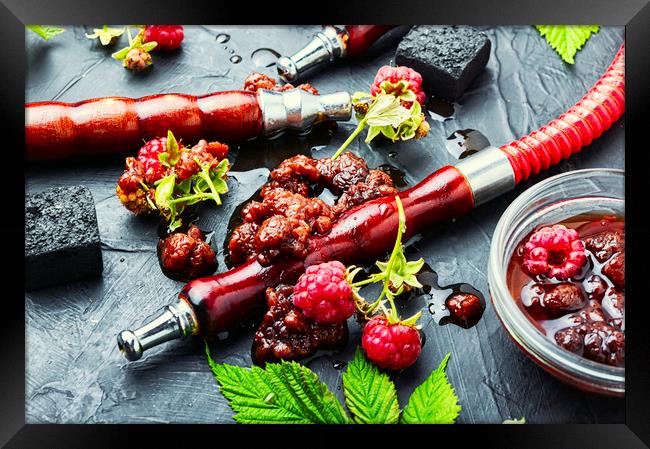 Oriental hookah with berry jam. Framed Print by Mykola Lunov Mykola