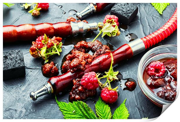 Oriental hookah with berry jam. Print by Mykola Lunov Mykola