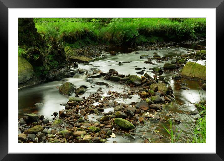 LITTLE WATERFALL. Framed Mounted Print by andrew saxton