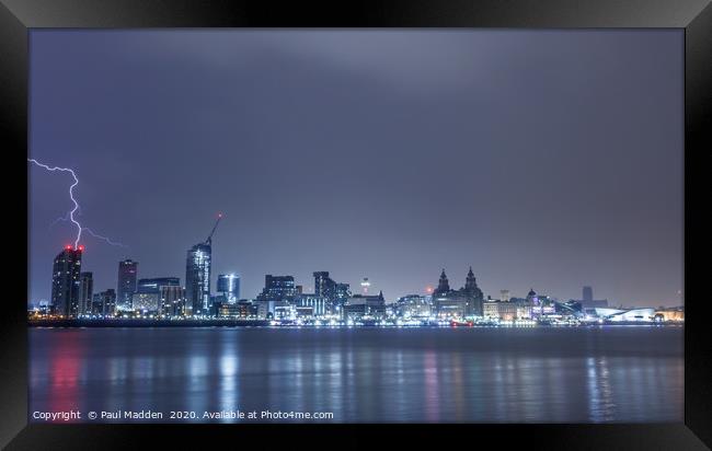 Storm over Liverpool Framed Print by Paul Madden
