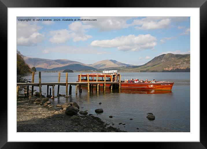 The boat Princess Margeret Rose on Derwentwater Framed Mounted Print by John Keates