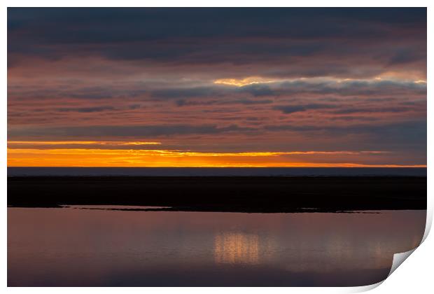 Sunset on Ainsdale Beach Print by Roger Green