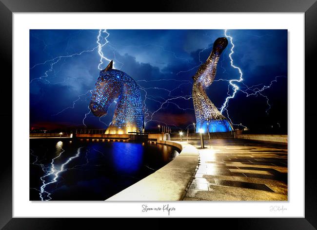 Storm over Kelpies Framed Print by JC studios LRPS ARPS