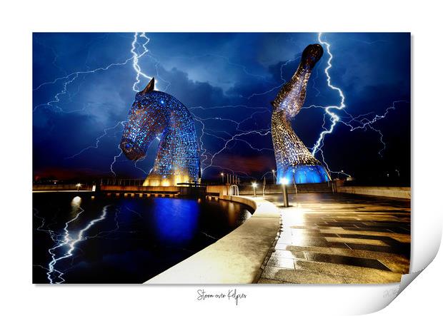 Storm over Kelpies Print by JC studios LRPS ARPS