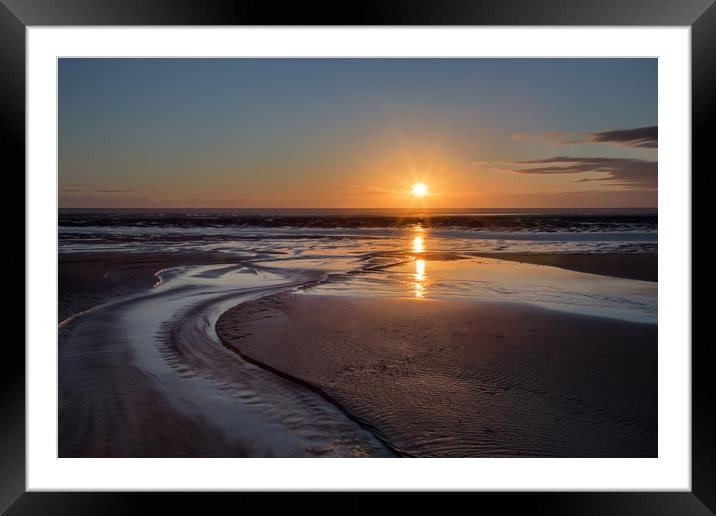 Sunset on Ainsdale Beach Framed Mounted Print by Roger Green