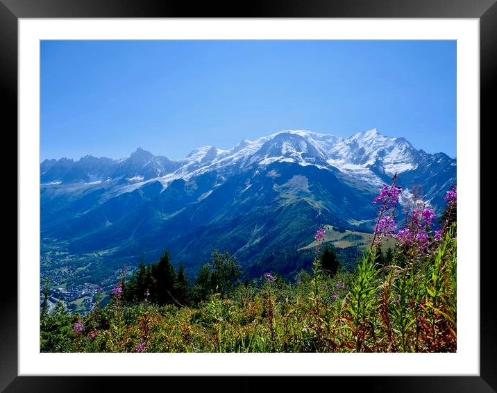 View of Mont Blanc from Petit Prarion Framed Mounted Print by Nathalie Hales