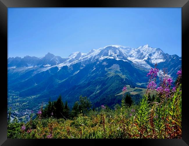 View of Mont Blanc from Petit Prarion Framed Print by Nathalie Hales