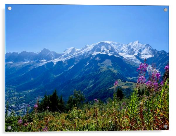 View of Mont Blanc from Petit Prarion Acrylic by Nathalie Hales