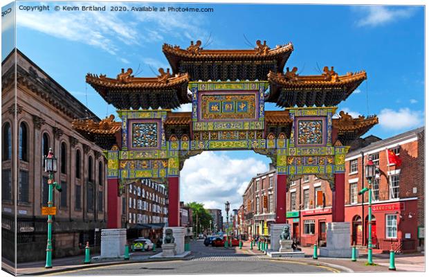 chinese arch Liverpool Canvas Print by Kevin Britland