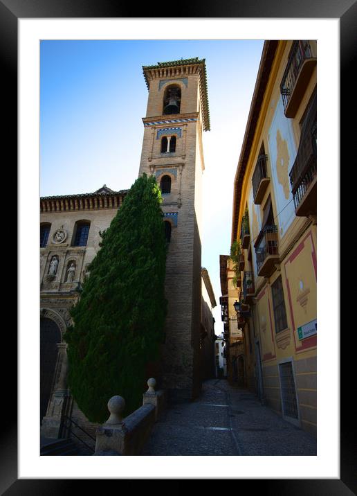 This is the tower of a church in the very centree  Framed Mounted Print by Jose Manuel Espigares Garc