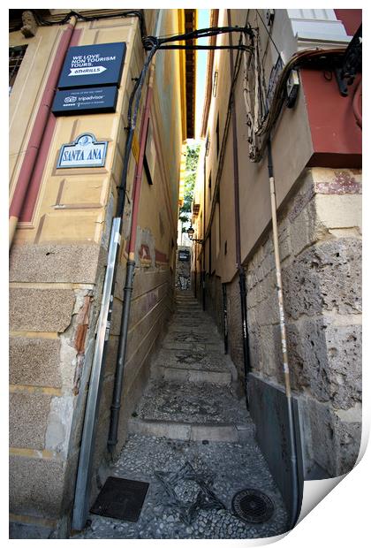 This is a very narrow street in Granada. This sort Print by Jose Manuel Espigares Garc