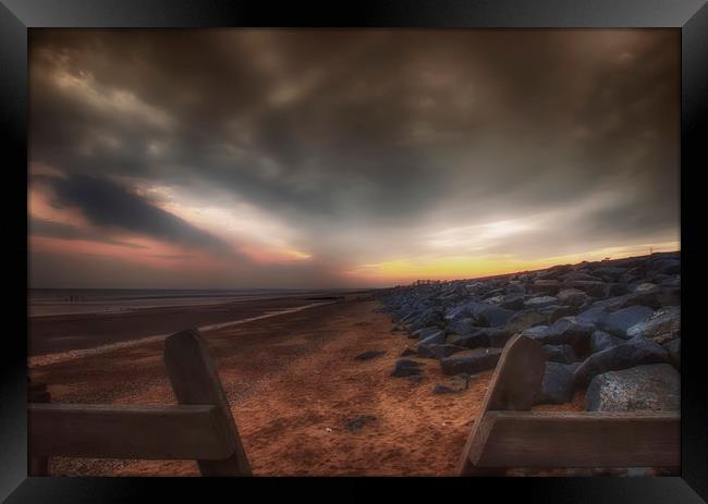 Camber Beach Sunset Framed Print by Alistair Duncombe