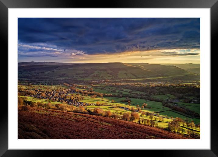Evening Light over Bamford                         Framed Mounted Print by Darren Galpin