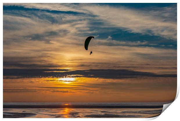 Paramotor Sunset Print by Roger Green