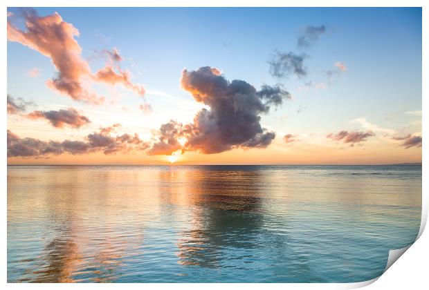 Beautiful sunrise over sea Print by Svetlana Radayeva