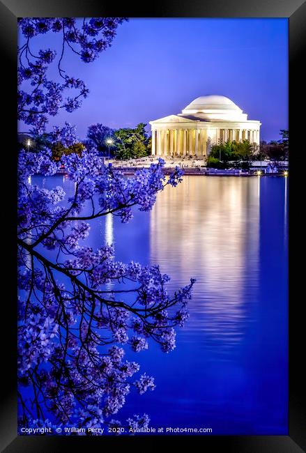 Jefferson Memorial Cherry Blossoms Washington DC Framed Print by William Perry