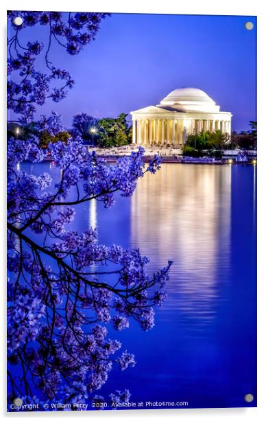 Jefferson Memorial Cherry Blossoms Washington DC Acrylic by William Perry