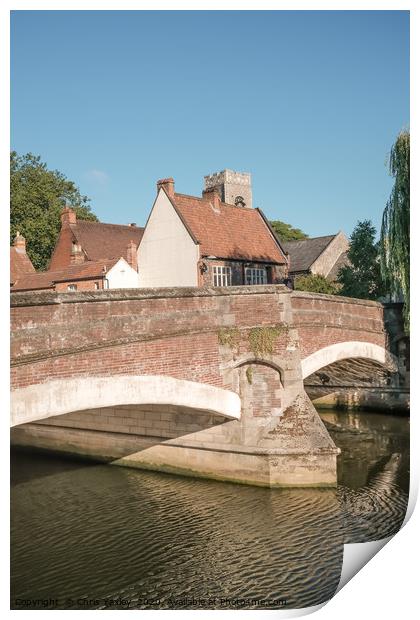 Fye Bridge River Wensum crossing, Norwich Print by Chris Yaxley