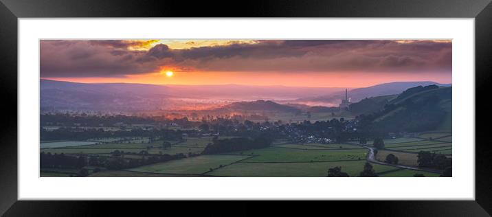 Hope Valley Panoramic sunrise, Derbyshire Framed Mounted Print by John Finney