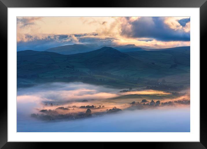 South Head & Kinder Scout sunrise Framed Mounted Print by John Finney