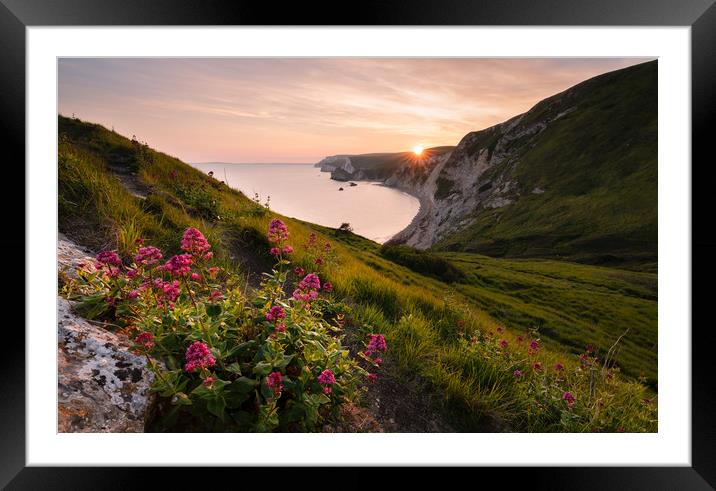 Dungy Head Sunset Framed Mounted Print by David Semmens