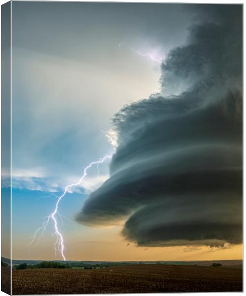 Extreme Weather Event, Tornado Alley, USA Canvas Print by John Finney