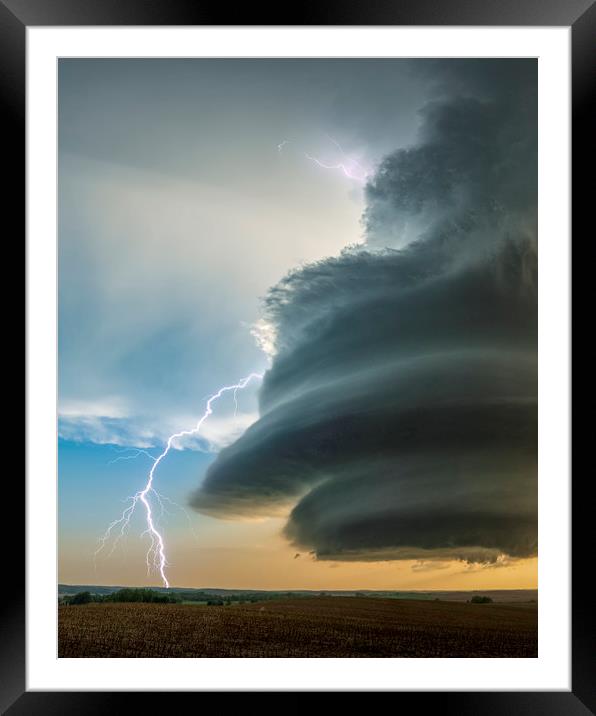 Extreme Weather Event, Tornado Alley, USA Framed Mounted Print by John Finney