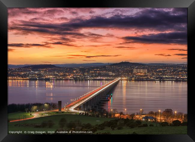 Dundee Sunset Cityscape Framed Print by Craig Doogan